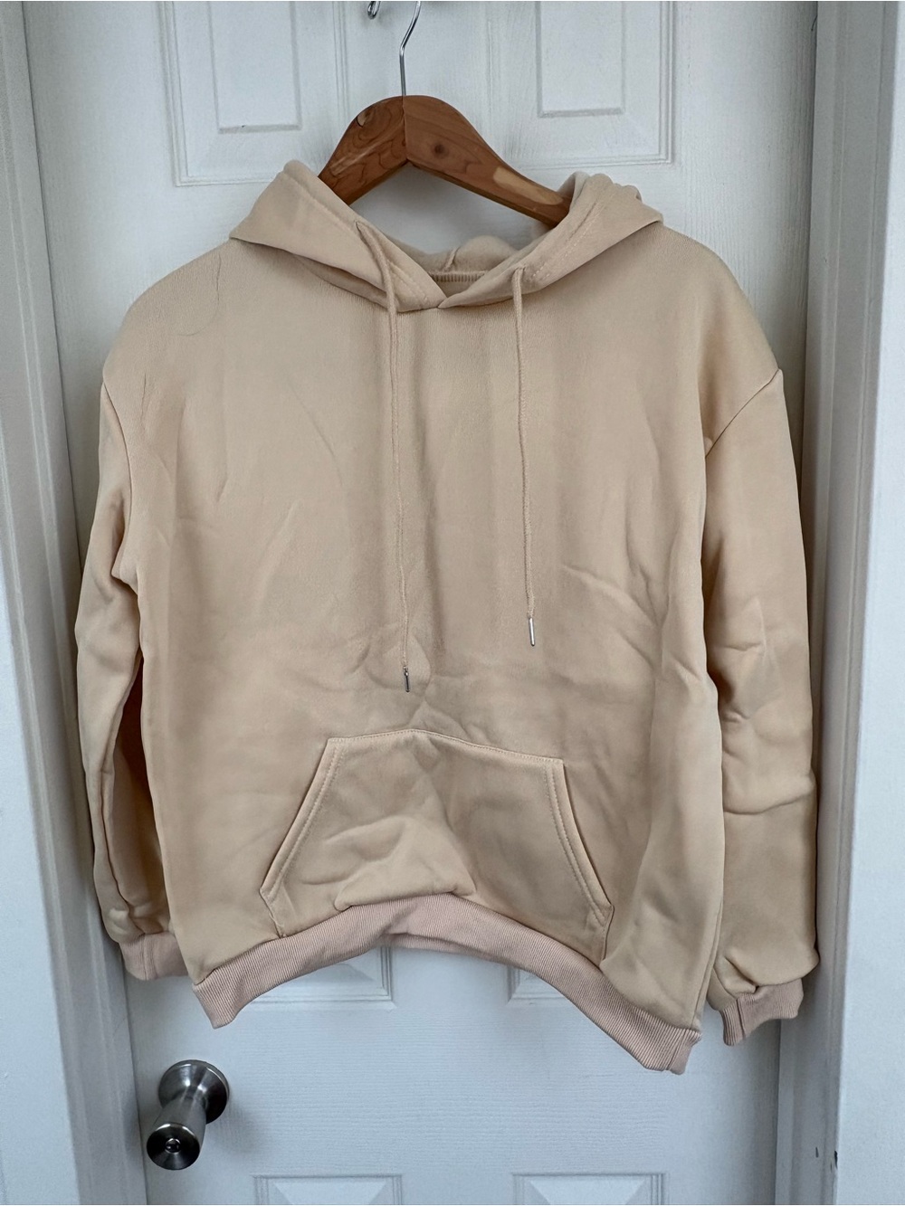 SHEIN Cream Crewneck Hoodie - Neutral Pullover